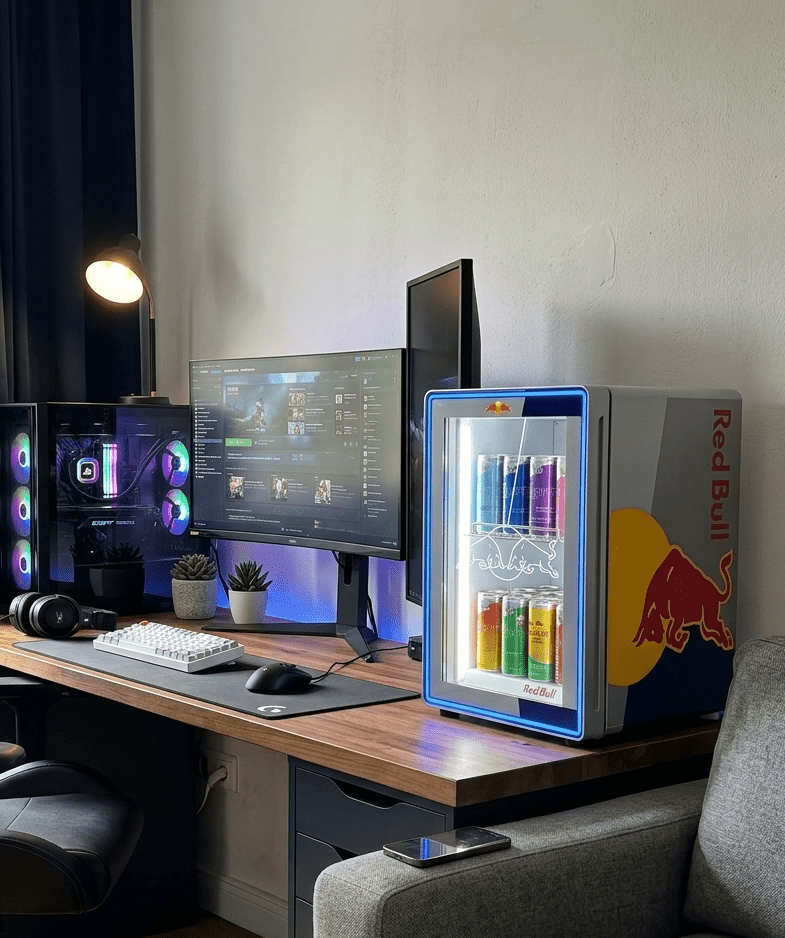 Mini Frigo Red Bull 24 Canettes pour Chambre et Bureau Gaming - Le Petit Frigo